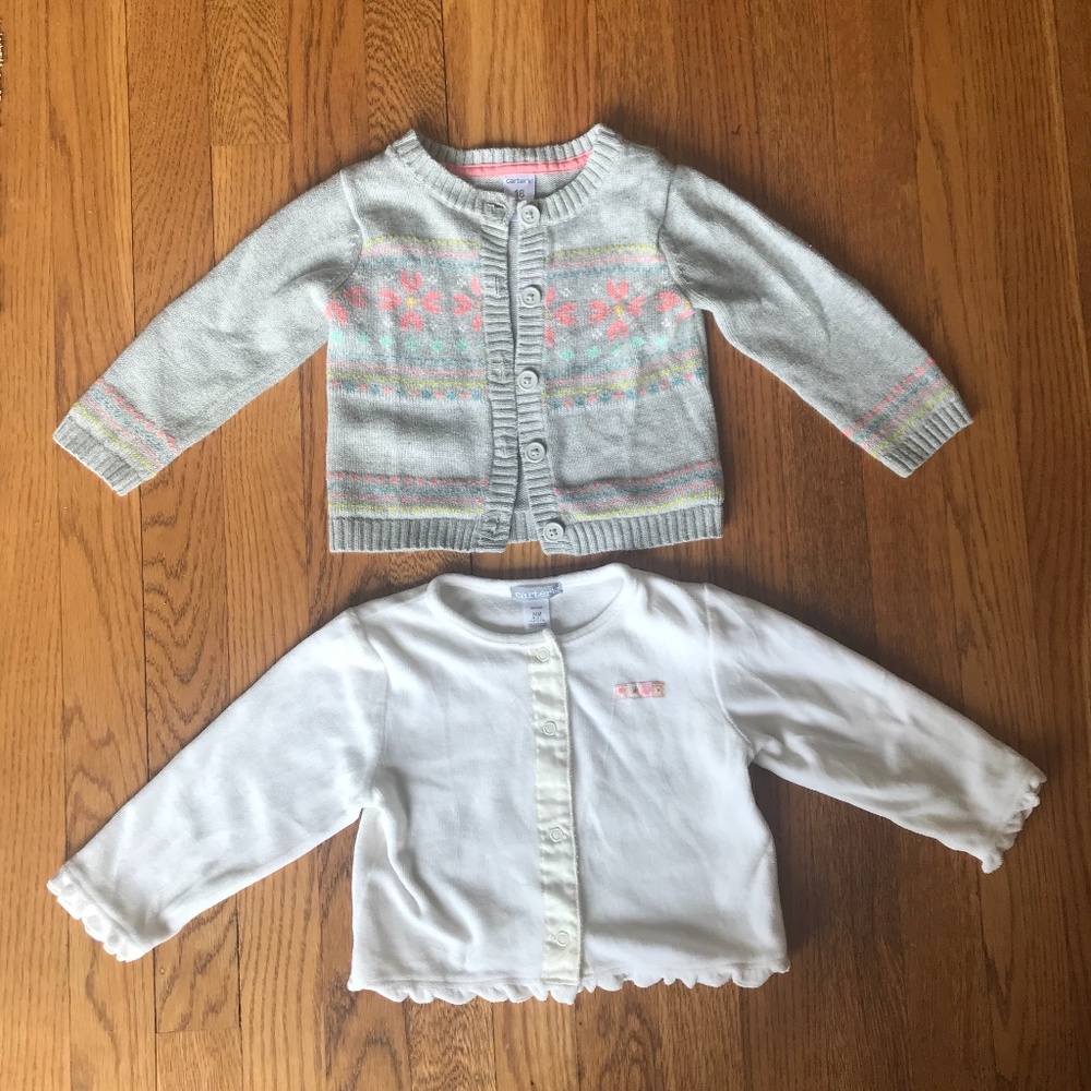 Bundle of Carter's girl cardigans, size 18-24m